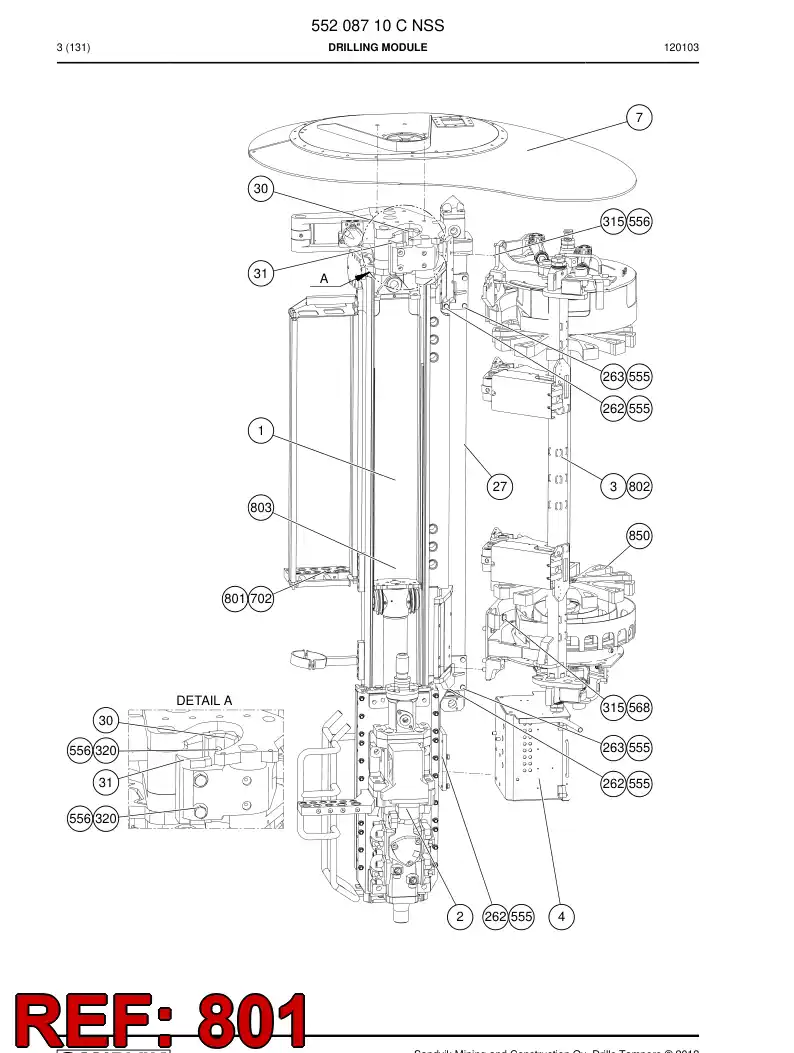 55201292a 552 012 92a HOSING - Sandvik Technical Drawing