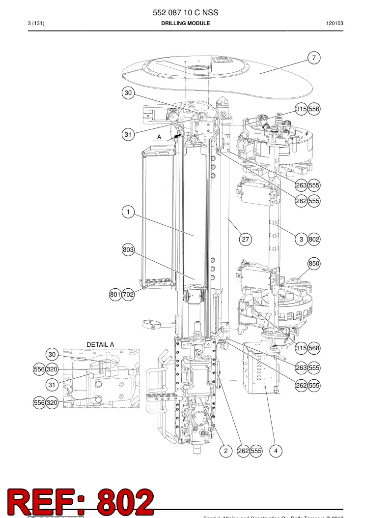 55201293b 552 012 93b HOSING - Sandvik Technical Drawing
