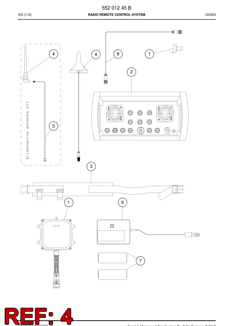 55201297 552 012 97 Antenna - Sandvik Technical Drawing