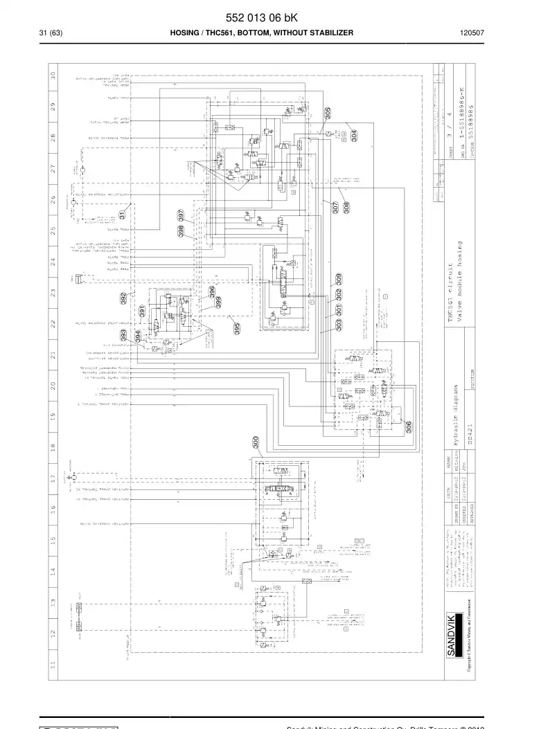 55201306n 552 013 06n Hosing Set - Sandvik Technical Drawing