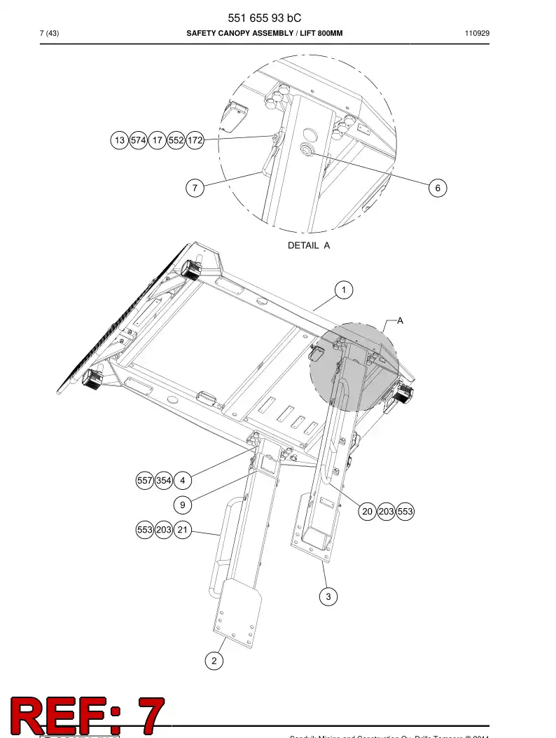 55201363 552 013 63 LOCKING PIN - Sandvik Technical Drawing