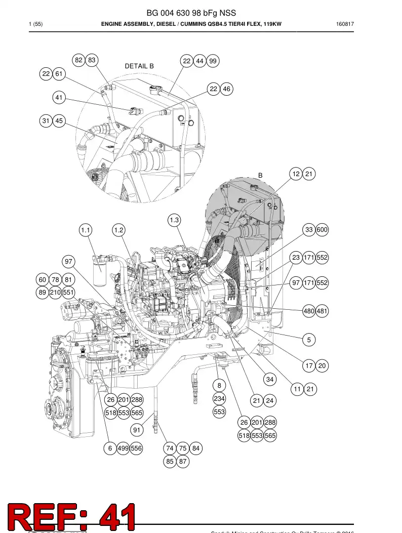 55201370 552 013 70 Sensor - Sandvik Technical Drawing