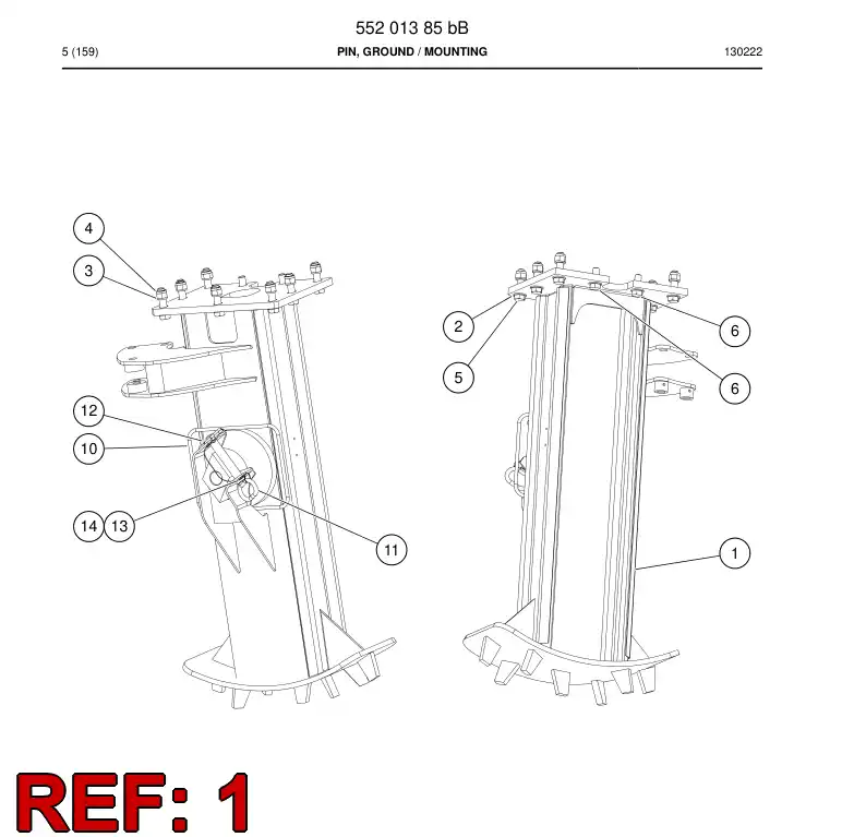 55201386g 552 013 86g Pin, Ground - Sandvik Technical Drawing