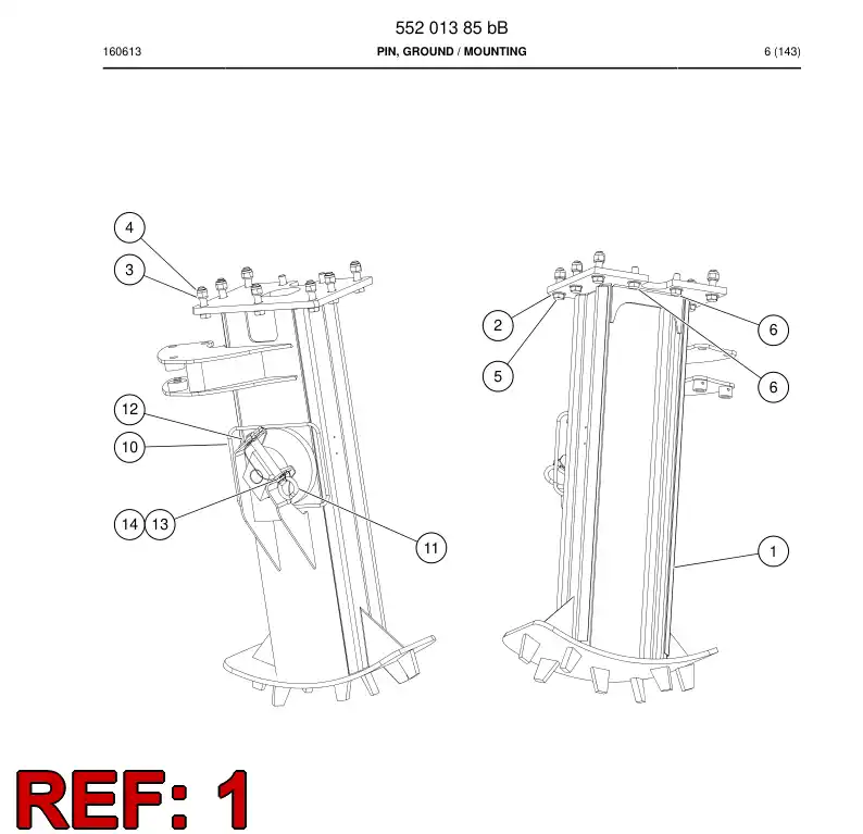 55201386h 552 013 86h Pin, Ground - Sandvik Technical Drawing