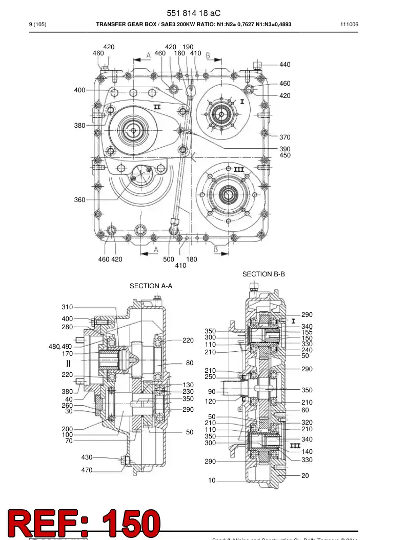 55201401 552 014 01 Adapter - Sandvik Technical Drawing