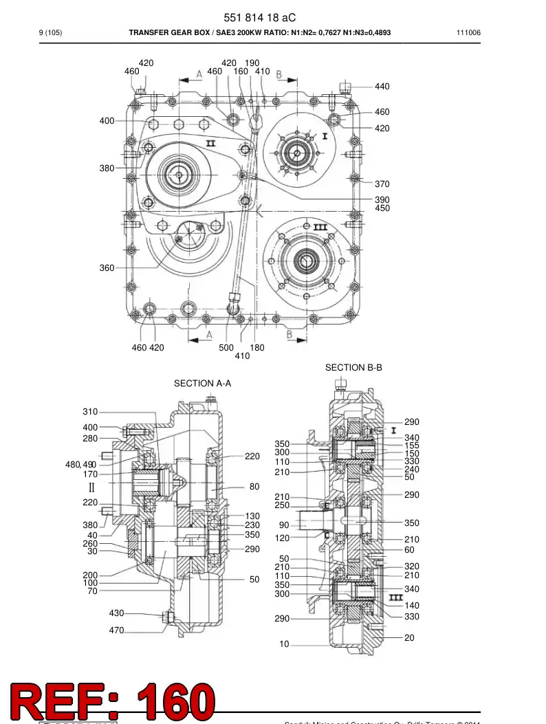 55201411 552 014 11 Reducer - Sandvik Technical Drawing