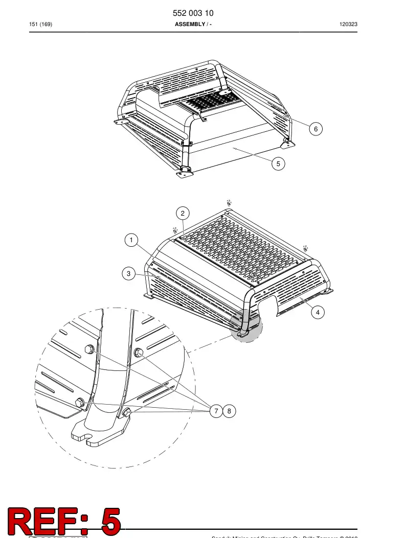 55201571 552 015 71 Side plate - Sandvik Technical Drawing