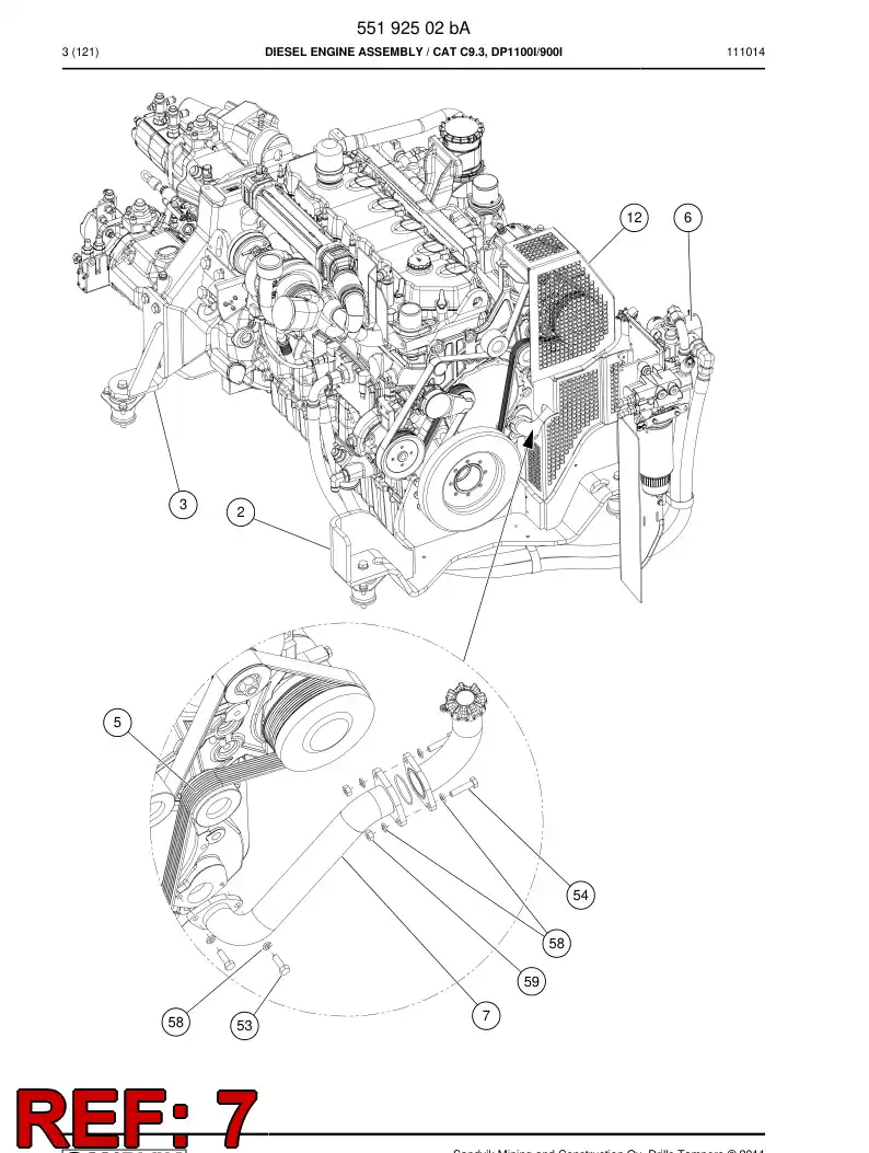 55201636 552 016 36 Adapter piece - Sandvik Technical Drawing