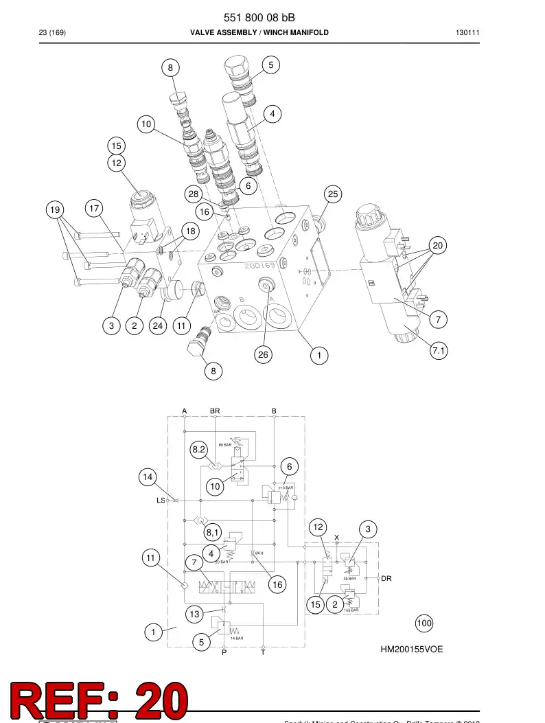 55201674 552 016 74 Screw - Sandvik Technical Drawing