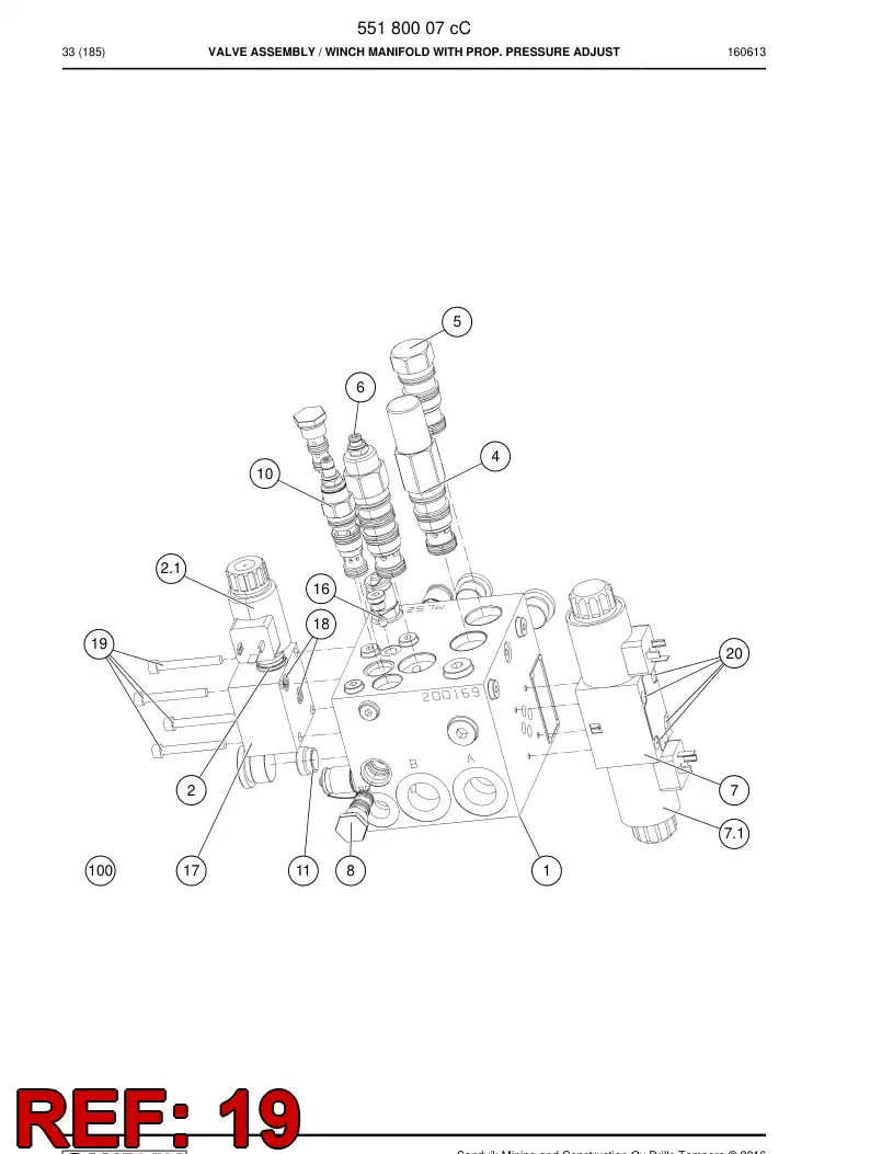 55201681 552 016 81 Screw - Sandvik Technical Drawing
