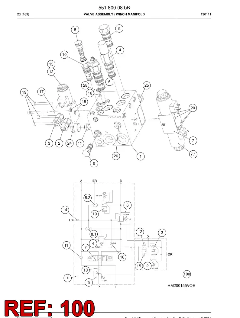 55201701 552 017 01 Seal Kit - Sandvik Technical Drawing