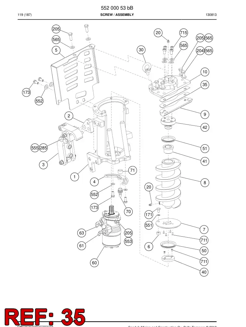 55201705 552 017 05 Plate - Sandvik Technical Drawing