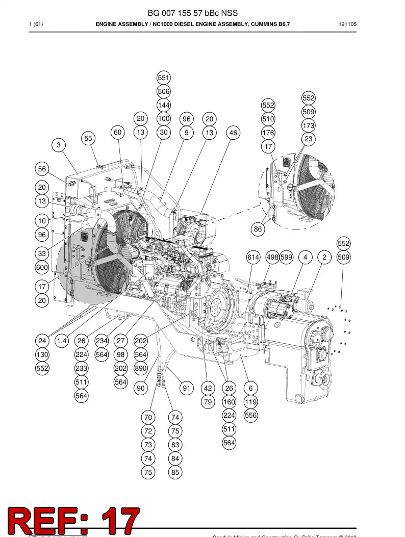 55201712b 552 017 12b Bracket - Sandvik Technical Drawing