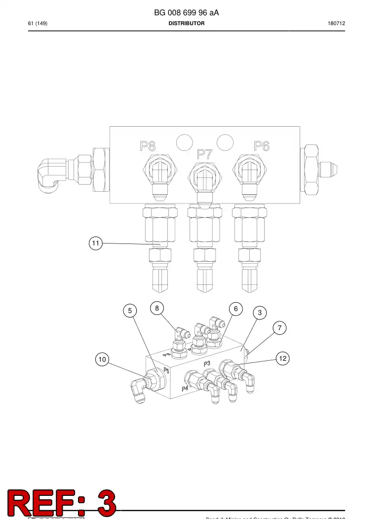 55201750a 552 017 50a DISTRIBUIDOR - Sandvik Technical Drawing