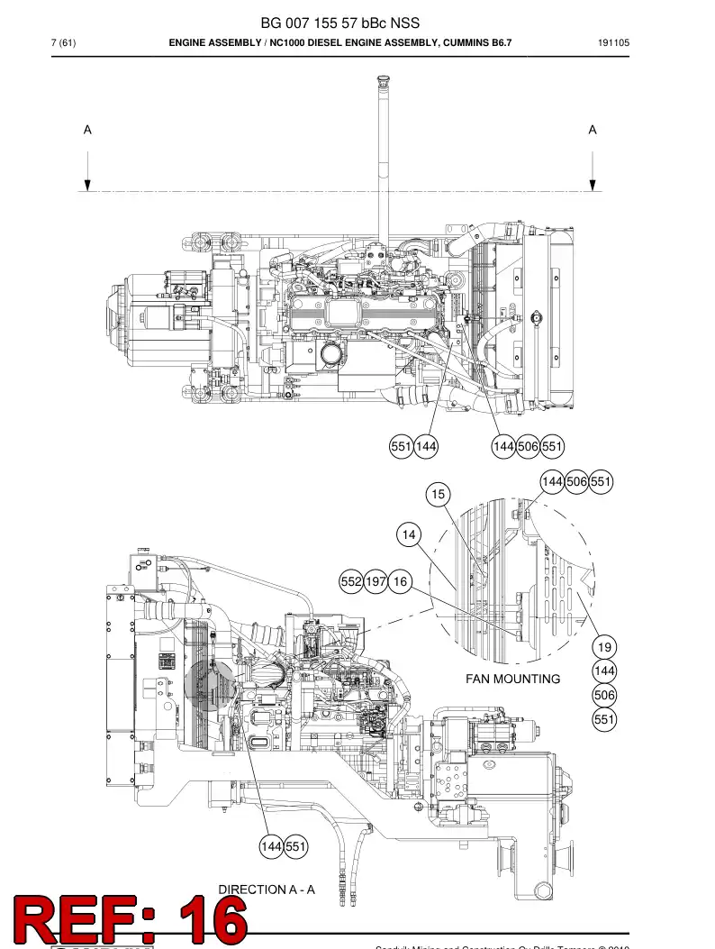 55201769b 552 017 69b Shaft, Rotating - Sandvik Technical Drawing