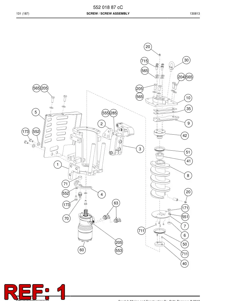 55201889 552 018 89 Bracket - Sandvik Technical Drawing