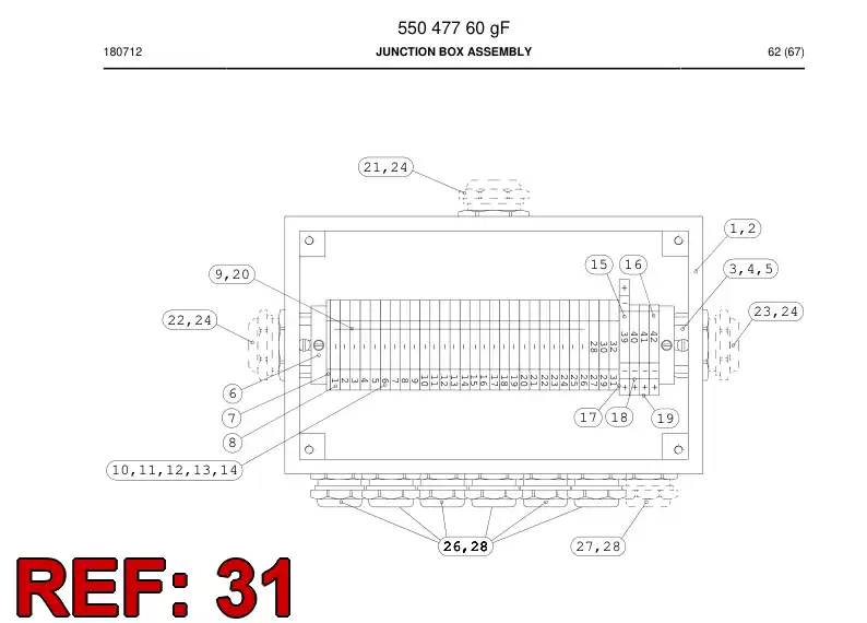 55201907f 552 019 07f Label, Wiring - Sandvik Technical Drawing