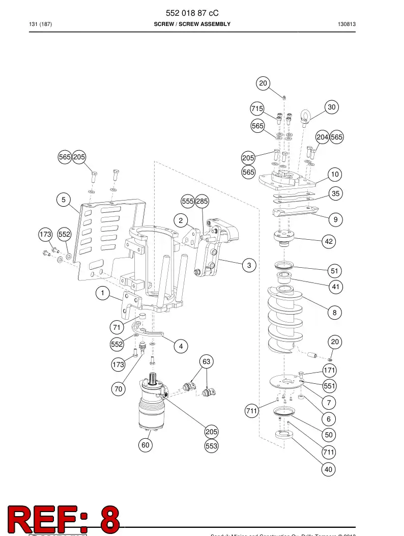 55201948 552 019 48 Screw - Sandvik Technical Drawing