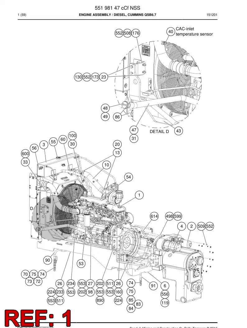 55201969 552 019 69 Filter - Sandvik Technical Drawing