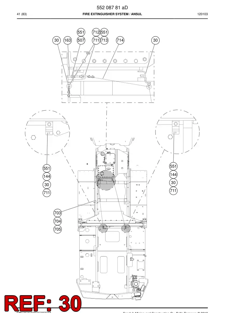 55202108 552 021 08 Bracket - Sandvik Technical Drawing