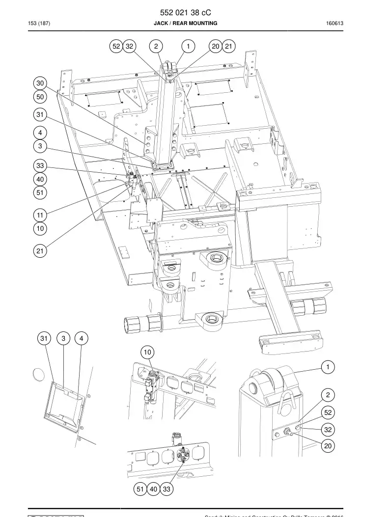 55202138c 552 021 38c Jack - Sandvik Technical Drawing
