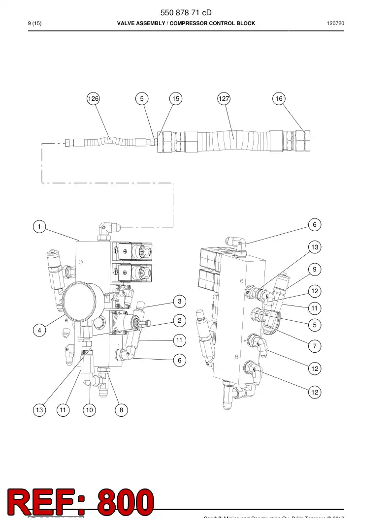55202148 552 021 48 Hose set - Sandvik Technical Drawing