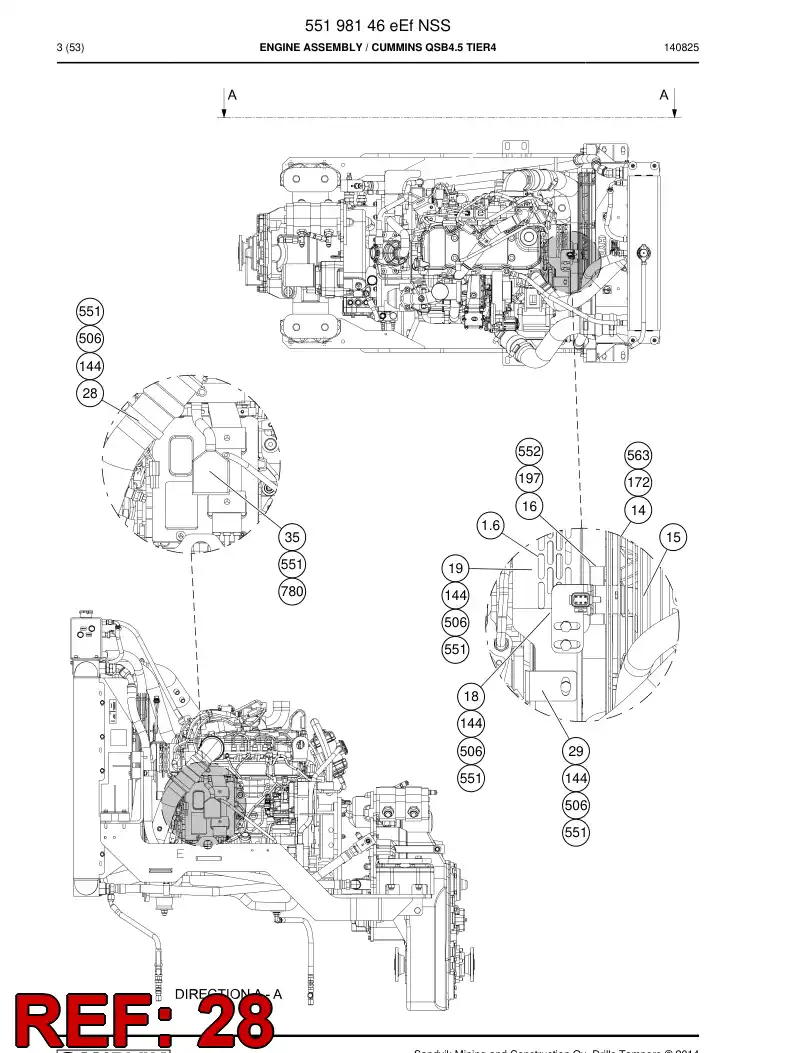 55202201a 552 022 01a Bracket, Mounting - Sandvik Technical Drawing