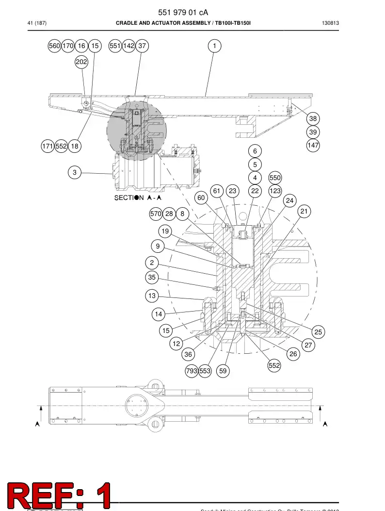 55202226 552 022 26 Cradle Assembly - Sandvik Technical Drawing