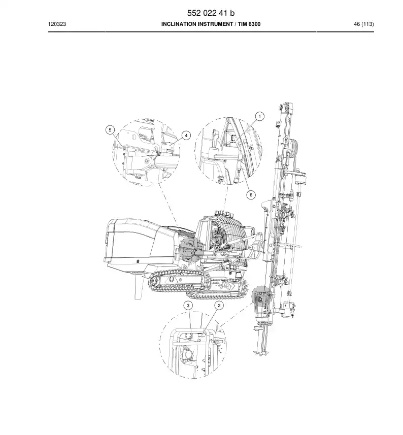 55202241b 552 022 41b INCLINATION INSTRUMENT - Sandvik Technical Drawing