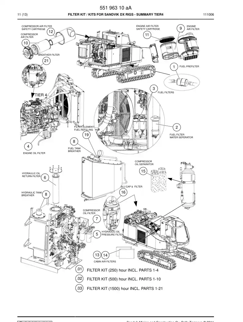 55202246 552 022 46 FILTER KIT - Sandvik Technical Drawing