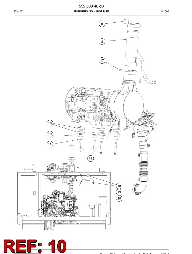 55202332a 552 023 32a Damper, Vibration - Sandvik Technical Drawing