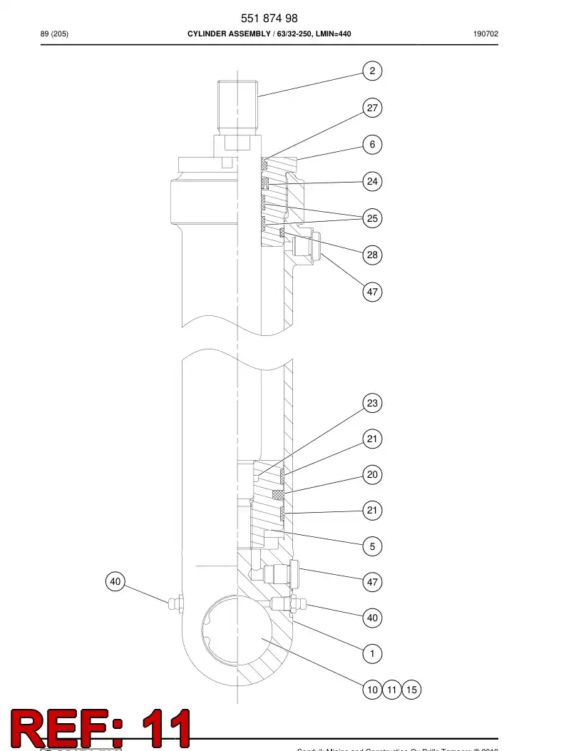 55202432 552 024 32 Bushing - Sandvik Technical Drawing