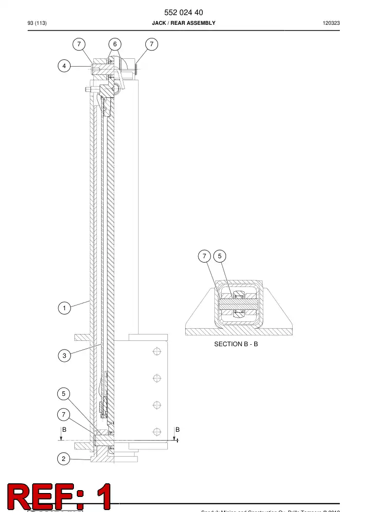 55202442 552 024 42 OUTER PIPE - Sandvik Technical Drawing