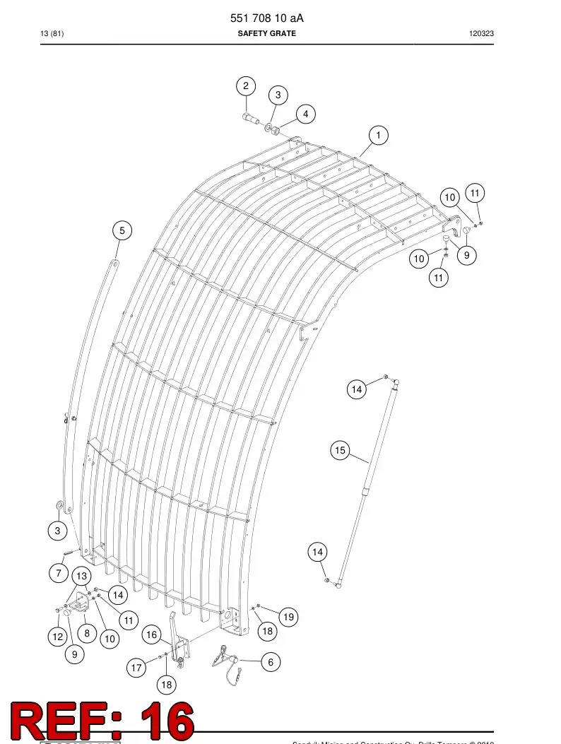 55202446 552 024 46 Lock - Sandvik Technical Drawing