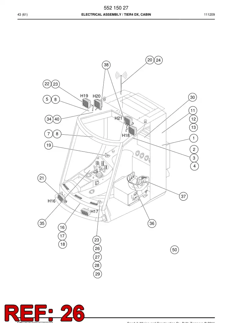 552 024 98 Button, Emergency Stop - drawing