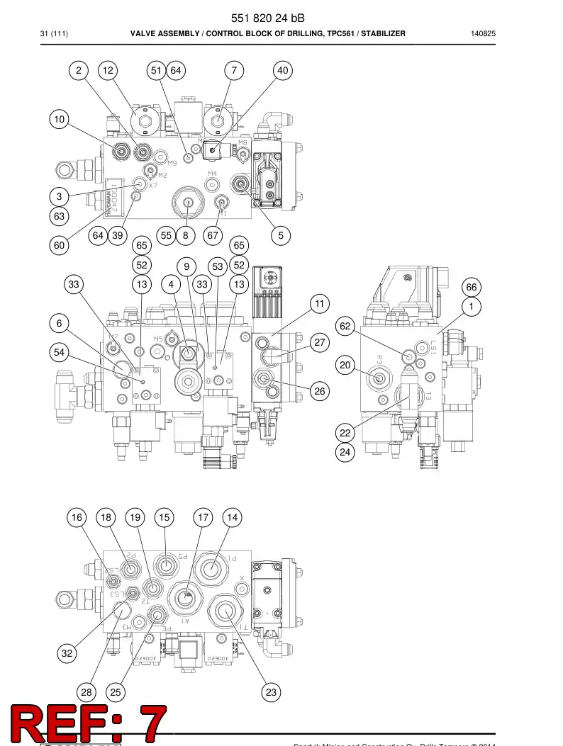 55202575a 552 025 75a Valve, Proportional, Press Relief - Sandvik Technical Drawing
