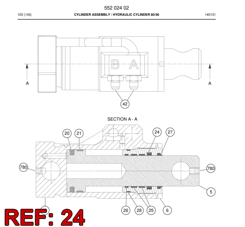 55202591 552 025 91 Seal, Rod - Sandvik Technical Drawing