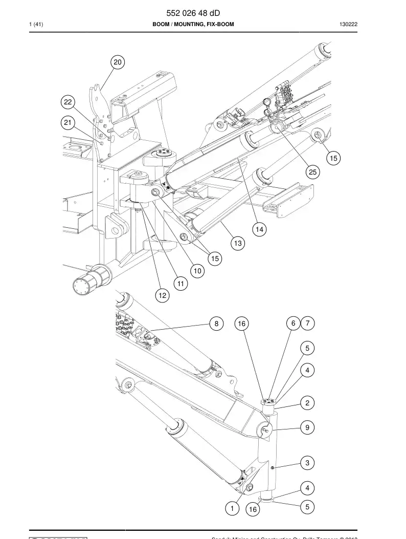 55202648d 552 026 48d Boom - Sandvik Technical Drawing