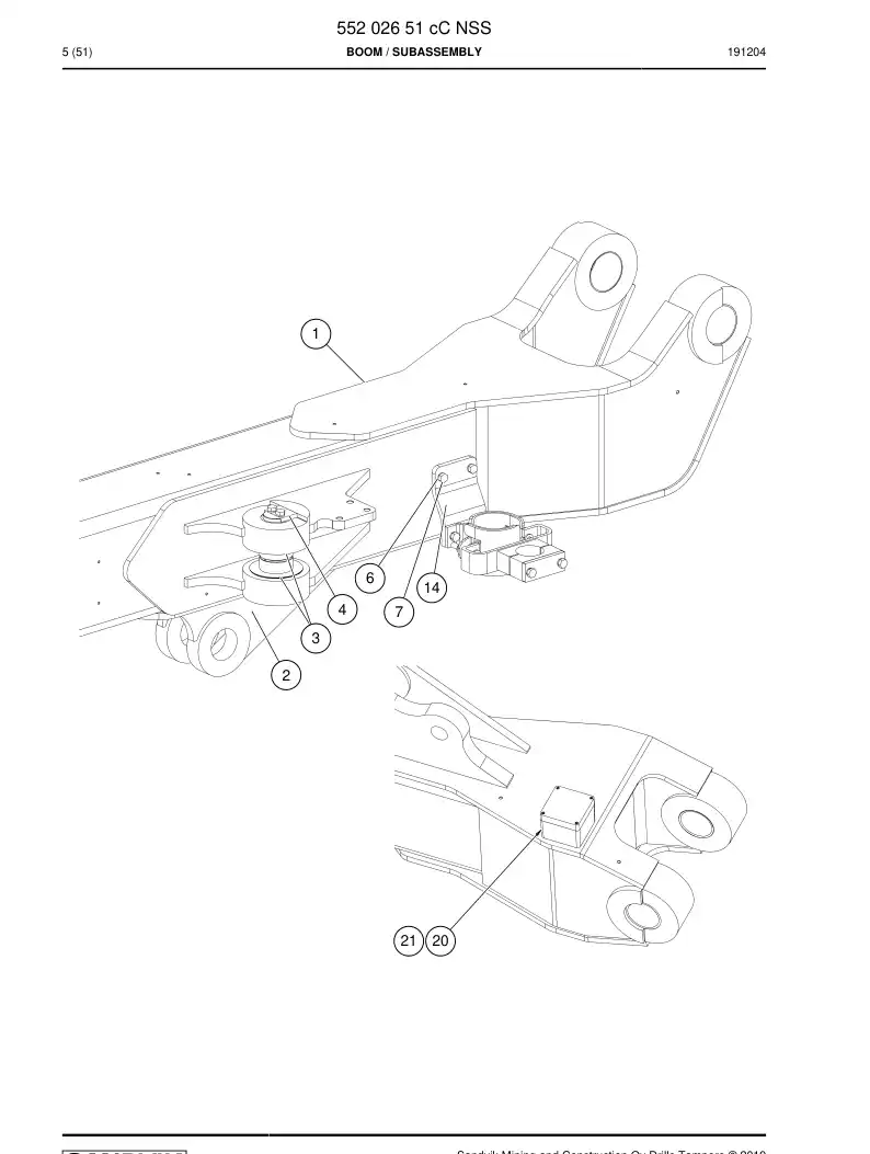 55202651c 552 026 51c Boom - Sandvik Technical Drawing