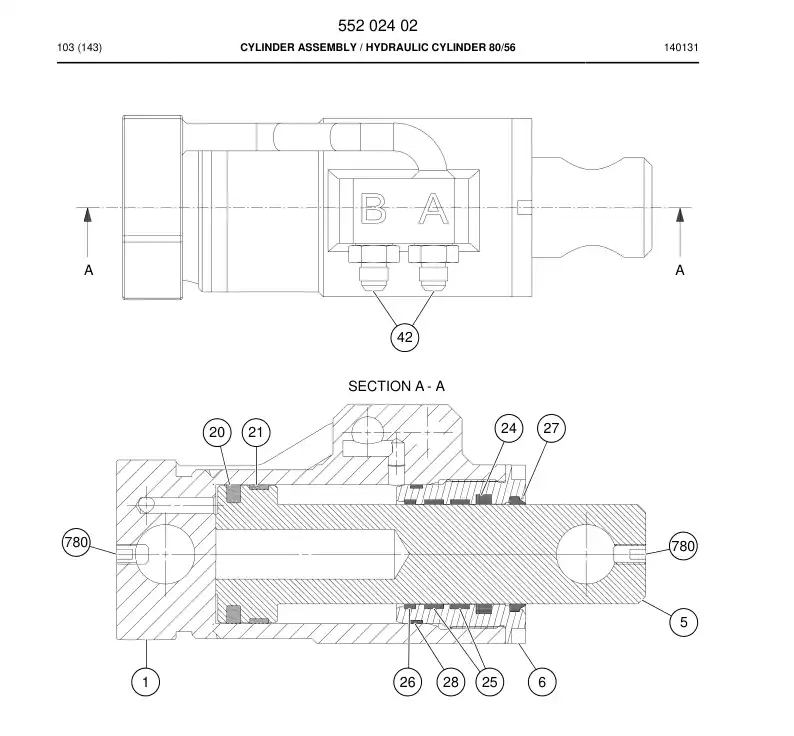 55202705a 552 027 05a Seal Kit - Sandvik Technical Drawing
