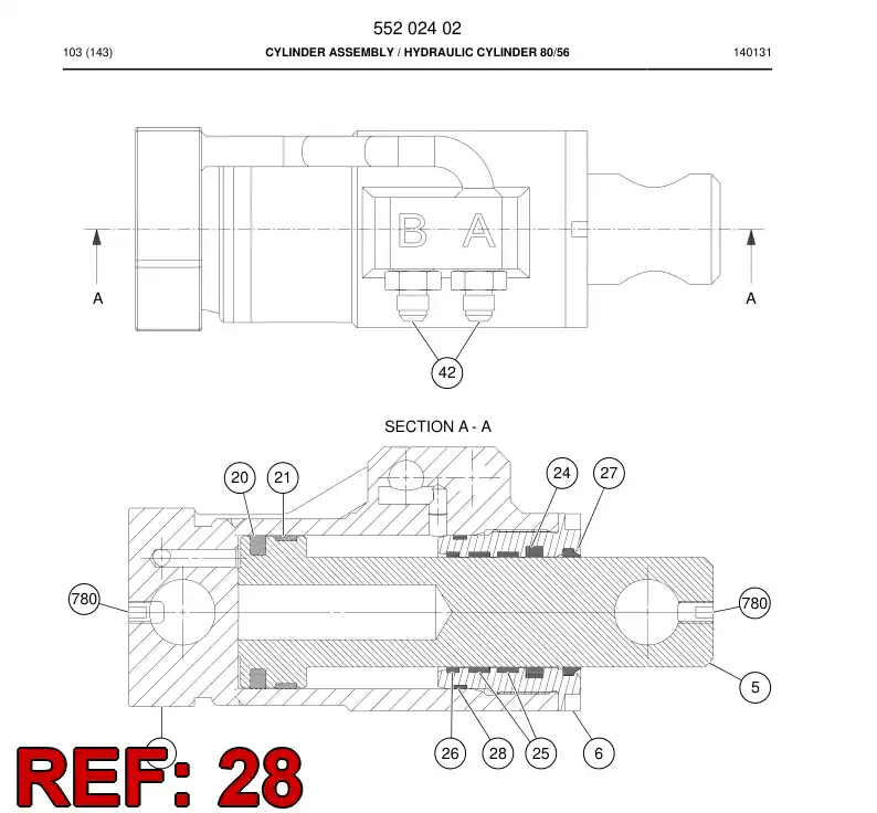 55202707 552 027 07 Seal - Sandvik Technical Drawing