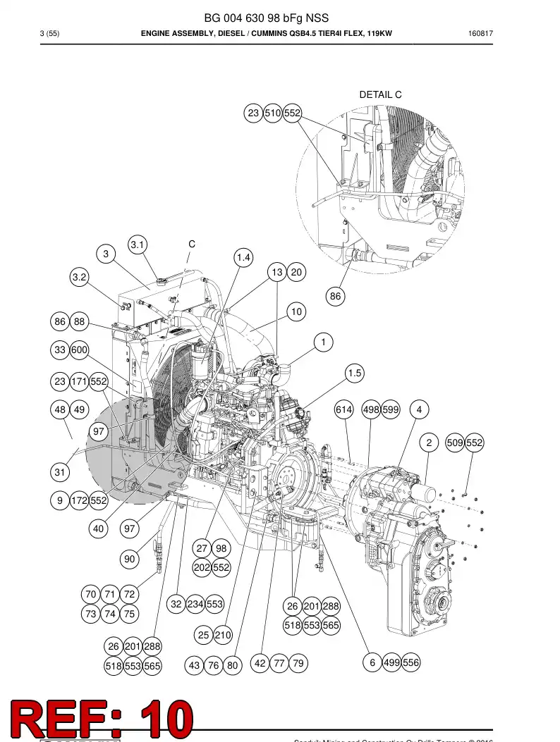 55202717c 552 027 17c Pipe - Sandvik Technical Drawing