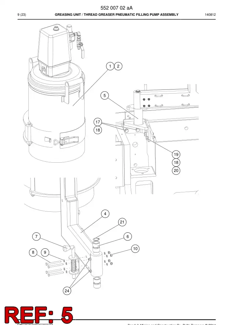 55202725 552 027 25 BRACKET - Sandvik Technical Drawing