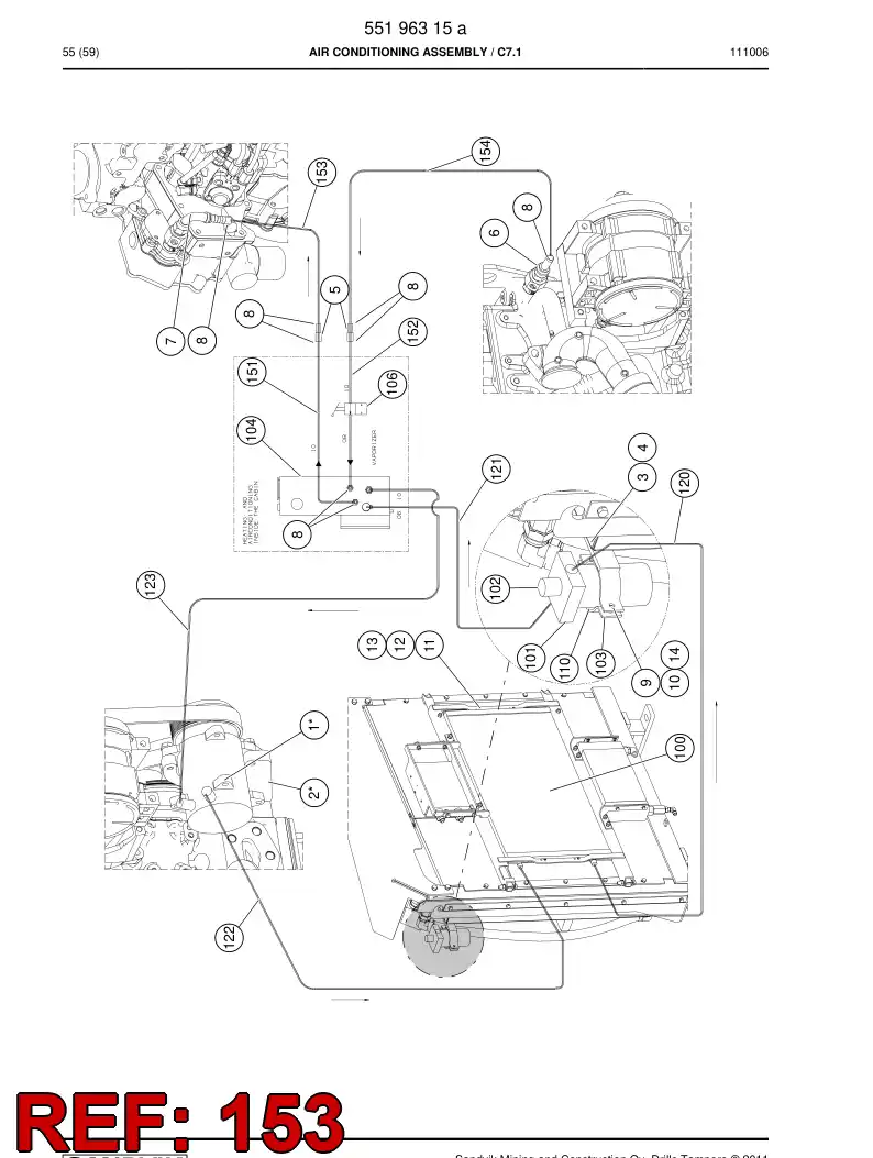 55202797 552 027 97 Hose, Water - Sandvik Technical Drawing