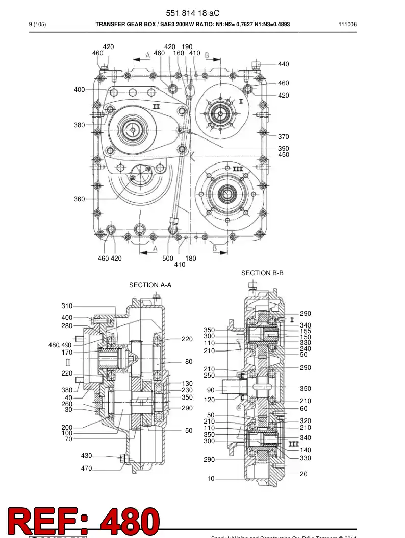 55202802 552 028 02 Ring, Backing - Sandvik Technical Drawing