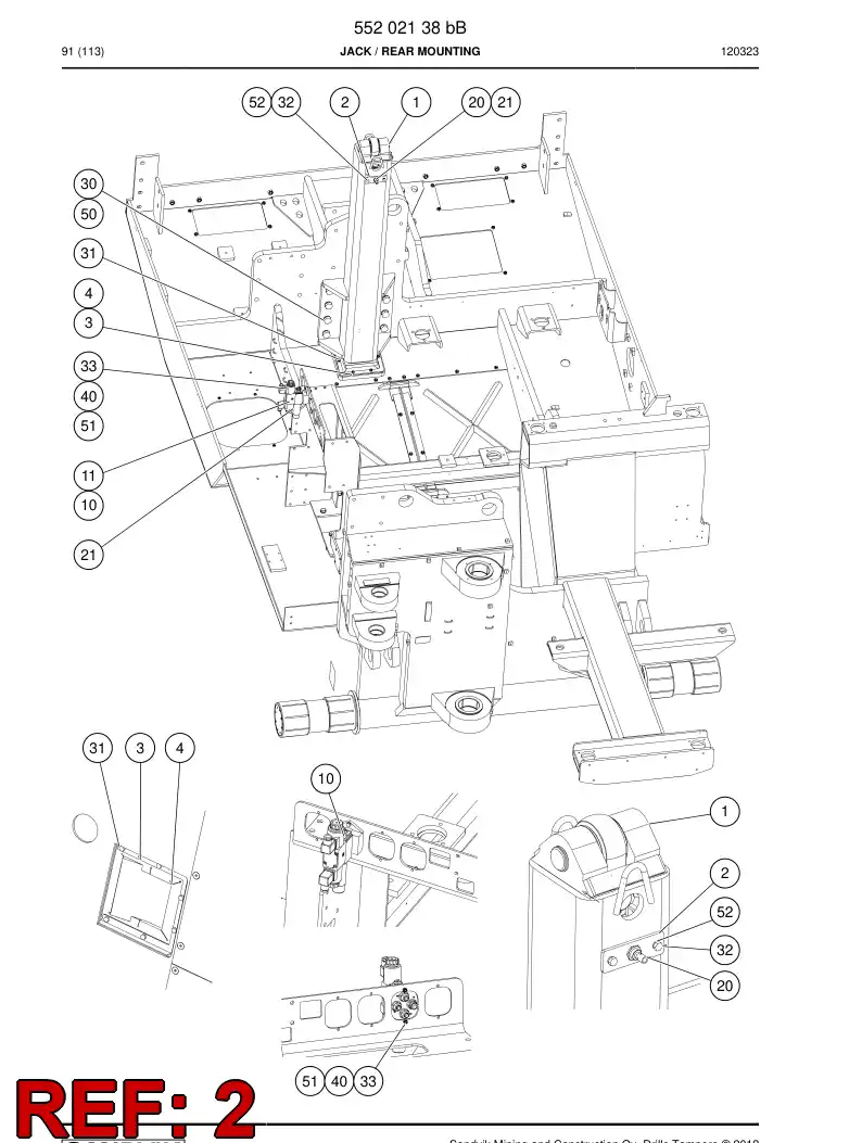 55202917 552 029 17 Bracket - Sandvik Technical Drawing