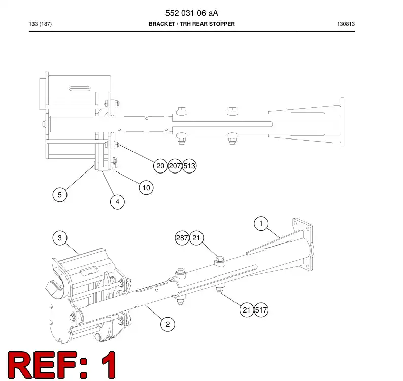 55203107 552 031 07 Bracket - Sandvik Technical Drawing