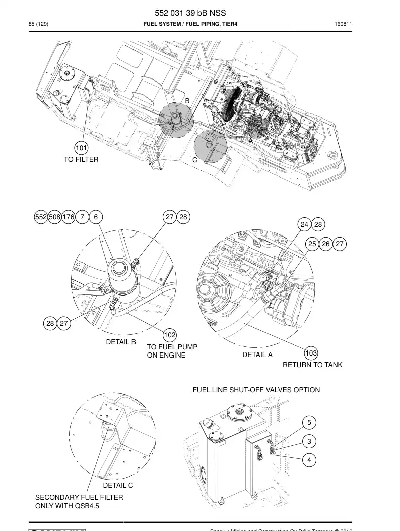 55203139b 552 031 39b Fuel System - Sandvik Technical Drawing