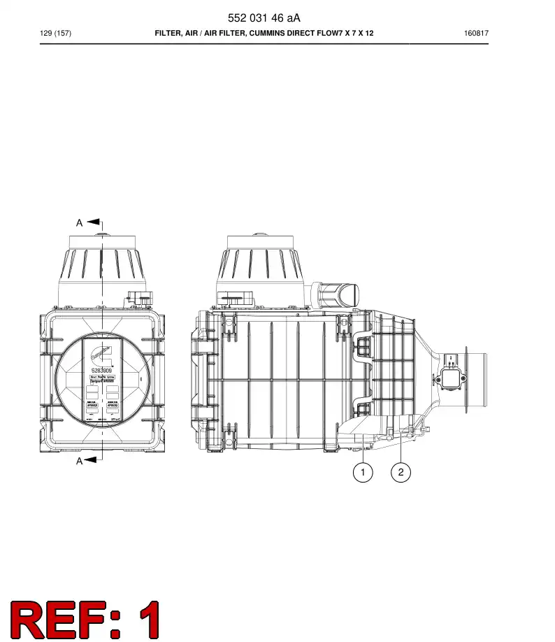 55203147b 552 031 47b Filter Element - Sandvik Technical Drawing