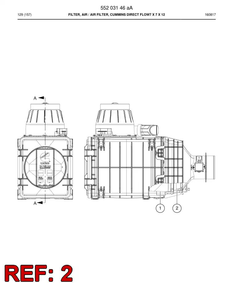 55203148b 552 031 48b Filter Element - Sandvik Technical Drawing